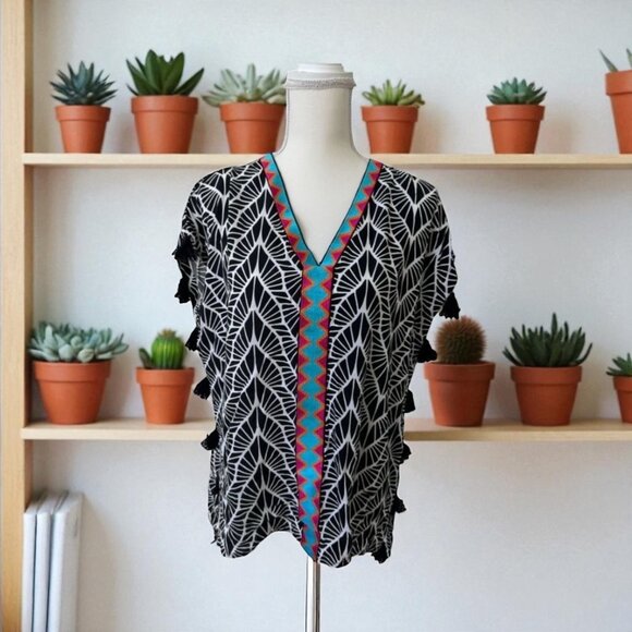 ESCAPADA Tropical Fringe Womens Swim Coverup Size Medium - Picture 1 of 7